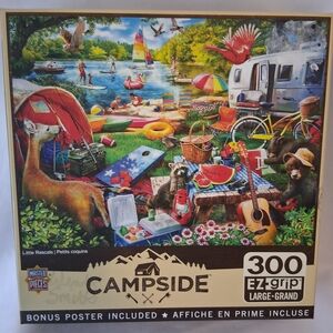 Masterpieces CAMPSIDE "Little Rascals" 300-Piece Puzzle Complete w/Poster